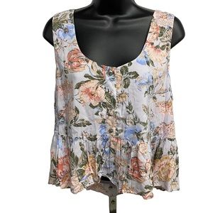 WAYF fully lined floral top shirt blouse size large